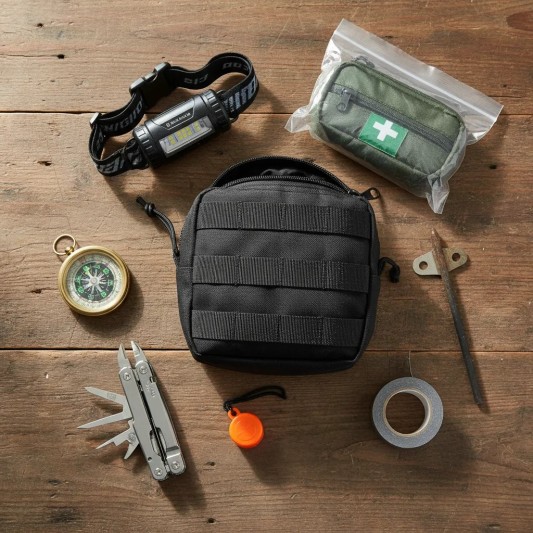 Porta Objeto Táctico MOLLE Negro Multiuso