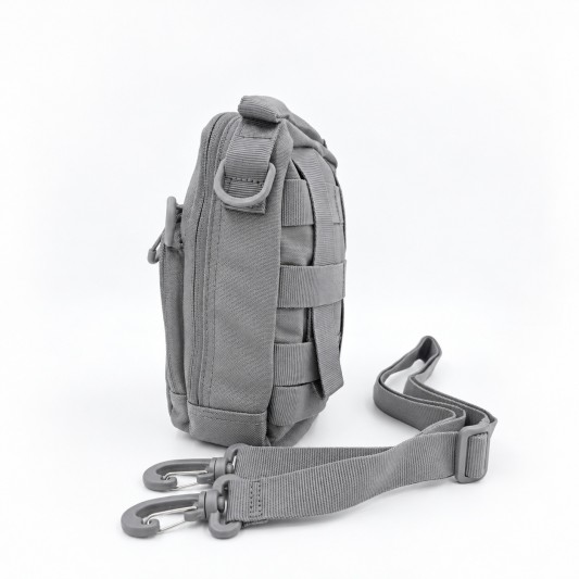 Bolso Táctico Gris MOLLE Compacto Reforzado